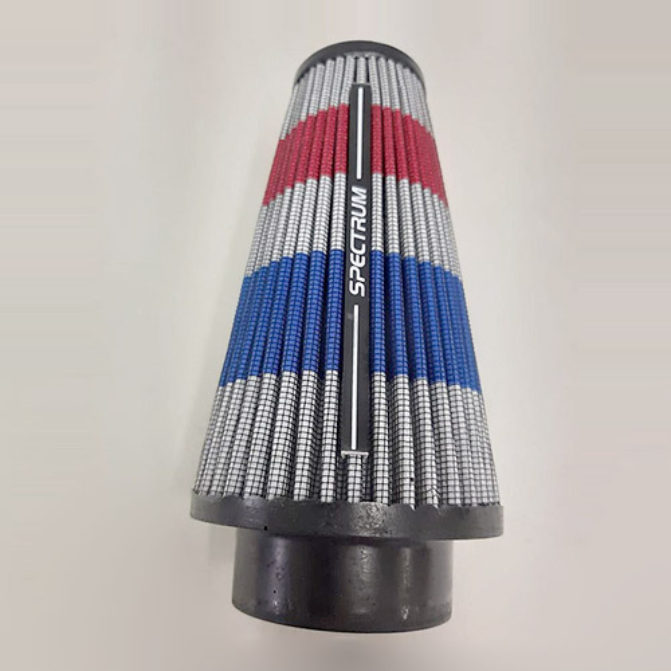 Filtro-de-ar-mono-fluxo-foguete-52mm-vermelho-branco-azul-borracha